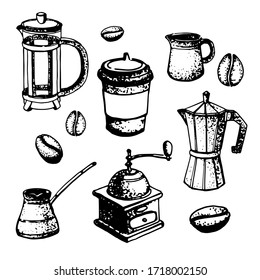 Kaffeehandgezeichneter Vektor