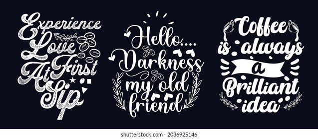 coffee Hand drawn t-shirt design bundle.
