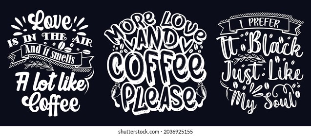 coffee Hand drawn t-shirt design bundle.