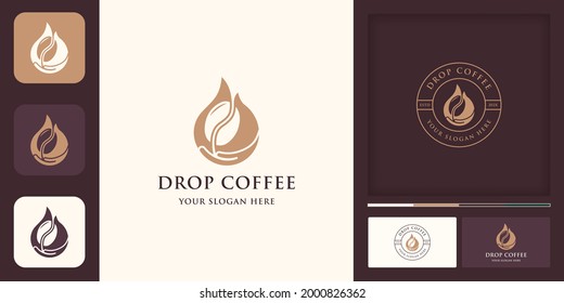 coffee hand drip combination logo and business card