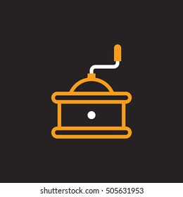 coffee hand grinder icon in flat line style