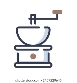 coffee hand grinder vector icon illustration