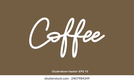 Coffee hand lettering on white background , Flat Modern design , illustration Vector EPS 10