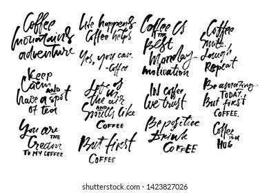 Coffee hand lettering for your design. Ink illustration