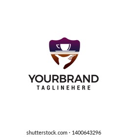 coffee hand logo design concept template vector