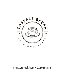 Coffee handrawn premium template logo