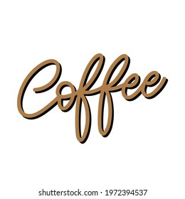 Coffee handwriting calligraphy isolated on white background , Vector Illustration EPS 10