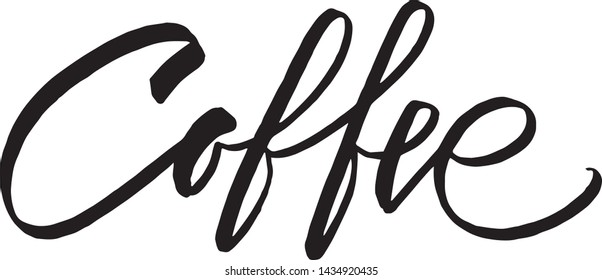 Coffee Handwriting Calligraphy Lettering Menu Word 