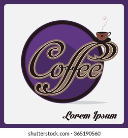 Coffee handwritten calligraphic modern label