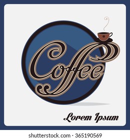 Coffee handwritten calligraphic modern label