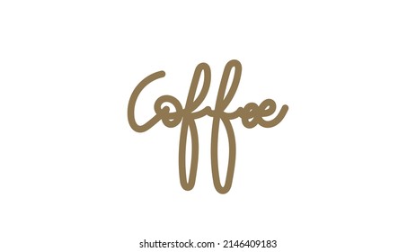 Coffee handwritten calligraphy isolated on white background ,Vector illustration EPS 10