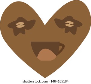 coffee heart with bean and cup patterns concept of an invigorating drink object for design