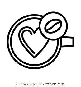Coffee Heart Icon Design For Personal And Commercial Use