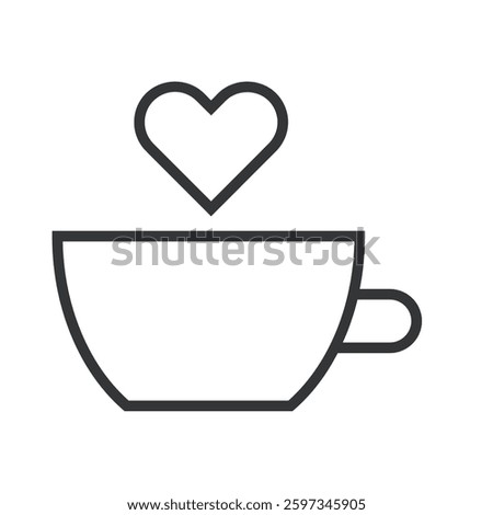 Coffee Heart Icon. Love and Relationship Icon.