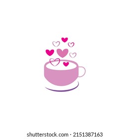 Coffee Heart Logo design vector