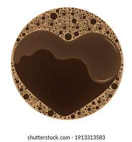 
Coffee, heart, logo. Icon, sticker for Valentine's Day. Vector illustration.