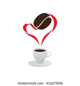 Coffee Heart, I love coffee - original design, vector logo