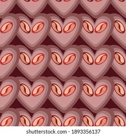 coffee heart pattern cocoa color