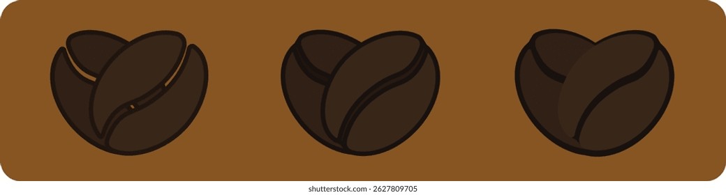 Logotipo de la forma del corazón del café para la cafetería