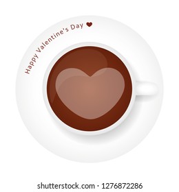 coffee with heart for valentines day vector illustration EPS10