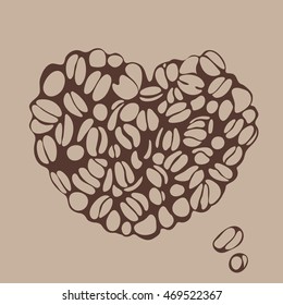 Coffee heart. Vector illustration. 