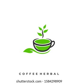 Coffee Herbal Illustration Vector Template. Suitable for Creative Industry, Multimedia, entertainment, Educations, Shop, and any related business