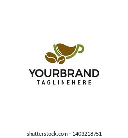 coffee herbal logo design concept template vector