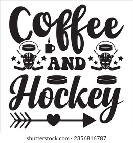 Coffee and Hockey t-shirt design vector file