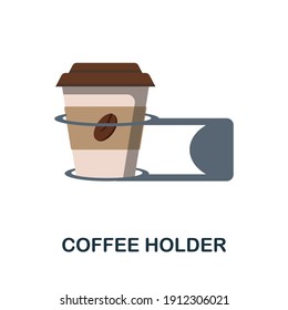 Coffee Holder flat icon. Color simple element from coffee collection. Creative Coffee Holder icon for web design, templates, infographics and more