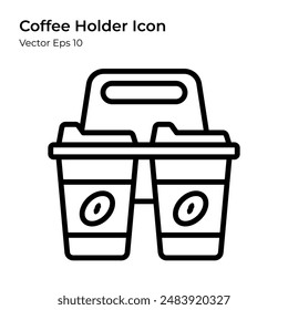 Coffee Holder Icon in Line Style. Coffee Holder Line Illustration.