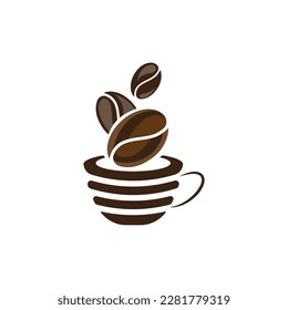 coffee honey logo template abstract vector illustration cup design