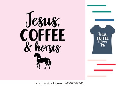 coffee and horses lover t shirt design.