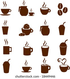 coffee and hot beverages symbol set 1