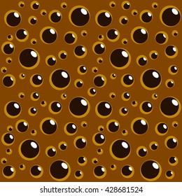 Coffee, hot chocolate, with bubbles. Vector seamless pattern.