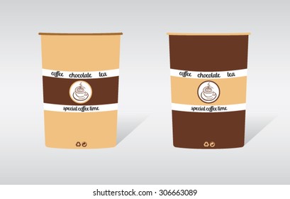 Coffee, hot chocolate and tea drinking cups designed
