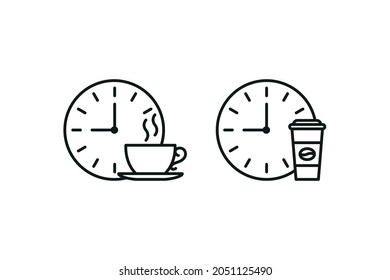 Coffee, Hot Drink Break Line Art Vector Icon