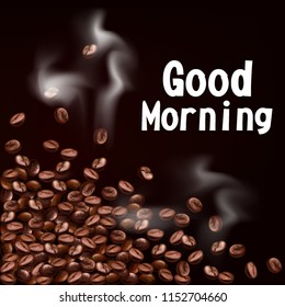  Coffee. Hot Fresh Fragrant Corn Coffee. Good morning. Hot drink - stock vector