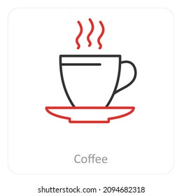Coffee Or Hot Coffee Icon Concept