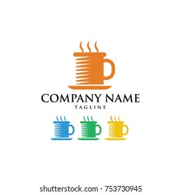 COFFEE HOT TEA  CAFE DRINK LOGO VECTOR