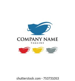COFFEE HOT TEA  CAFE DRINK LOGO VECTOR
