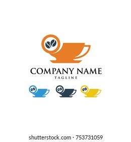 COFFEE HOT TEA  CAFE DRINK LOGO VECTOR