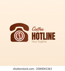 Coffee Hotline Logo Design Template. Good for Business, Agency, Community and Organization