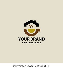 coffee house abstract logo design vector