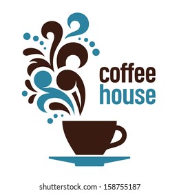 Coffee house, abstract vector illustration