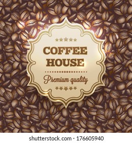 Coffee House. coffee beans vector . Hand drawn illustration