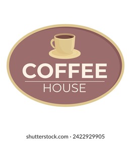 Coffee house board icon cartoon vector. Street cafeteria. Cup public house