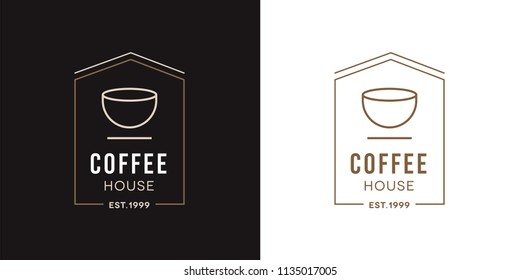 Coffee House cafe logo Design with modern and vintage concept