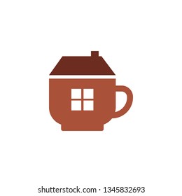 Coffee House Cafe Restaurant Flat Logo Vector Illustration 