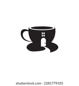 ilustración vectorial abstracta del diseño del logotipo creativo de la casa de café