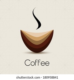 Coffee house design label. Cafe bar decoration, coffee cup